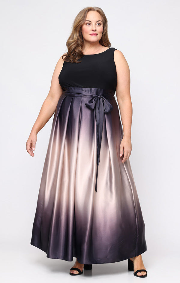 SL Fashions 619435M Plus Size Ombre Long Formal Gown