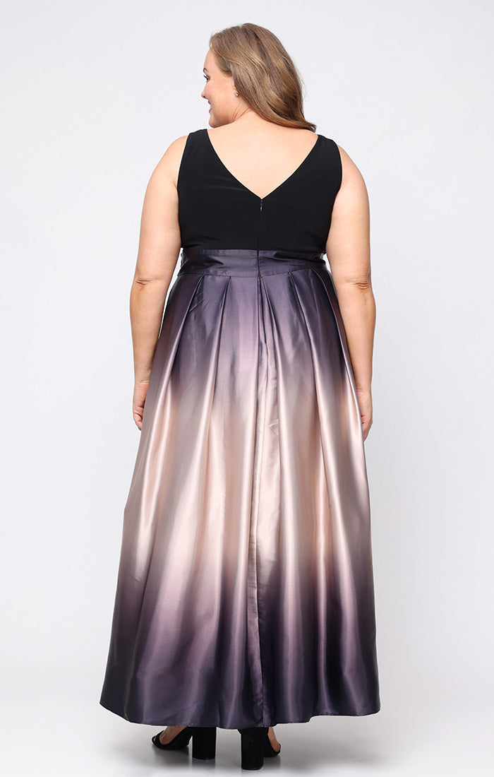SL Fashions 619435M Plus Size Ombre Long Formal Gown