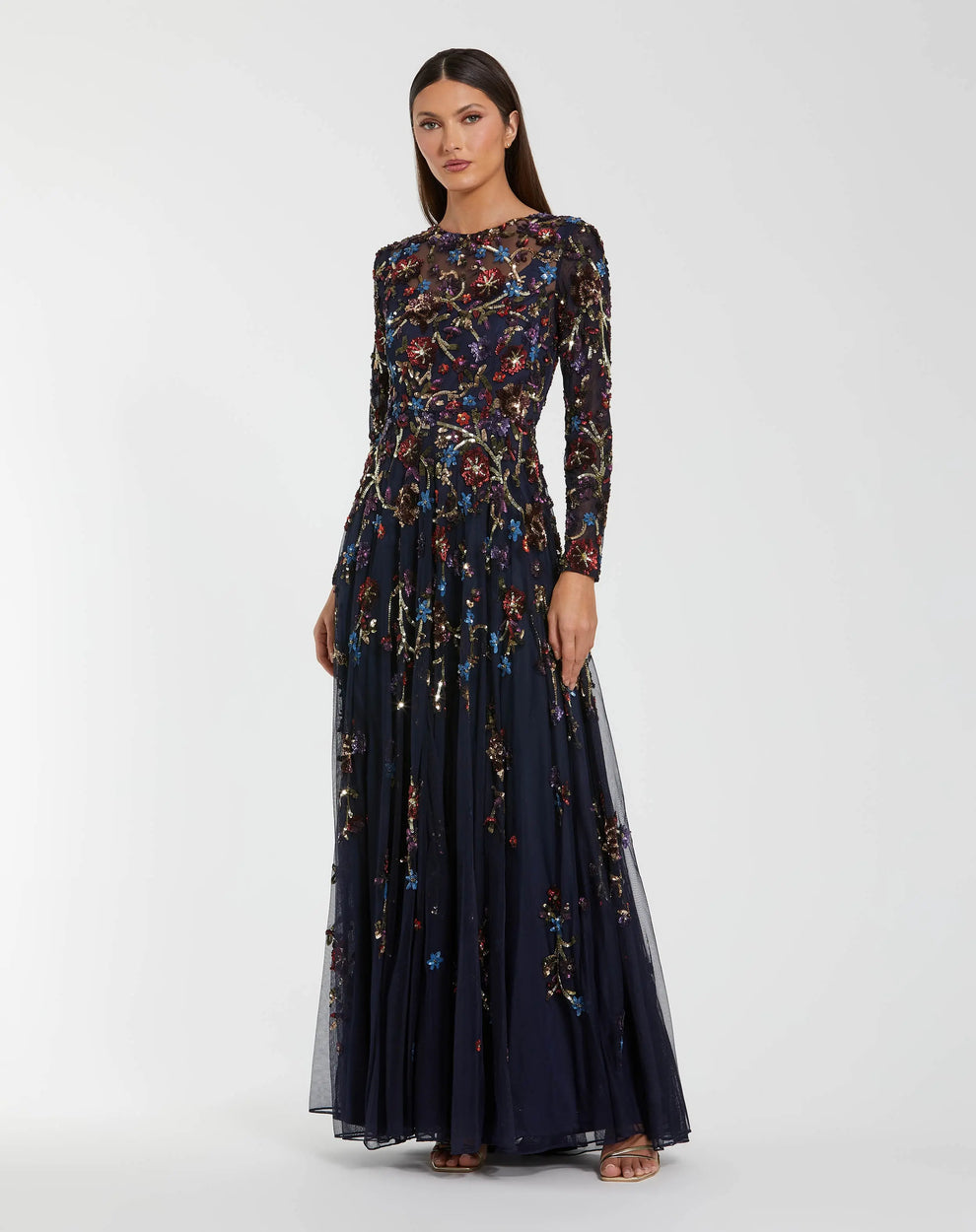 Mother of the Bride Dresses Long Formal Beaded A Line Mother of the Bride Dress Midnight Multi