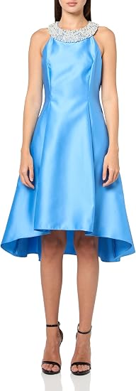 Adrianna Papell AP1E207350 High Low Satin Halter Cocktail Dress