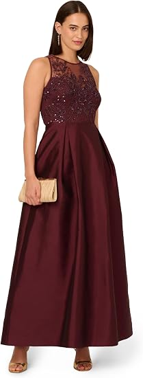 Adrianna Papell AD5E211539 Beaded A Line Formal Dress