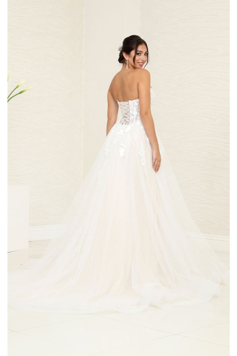 Sweetheart Floor-Length with Train Tulle Wedding Dress A-Line May Queen RQ8131