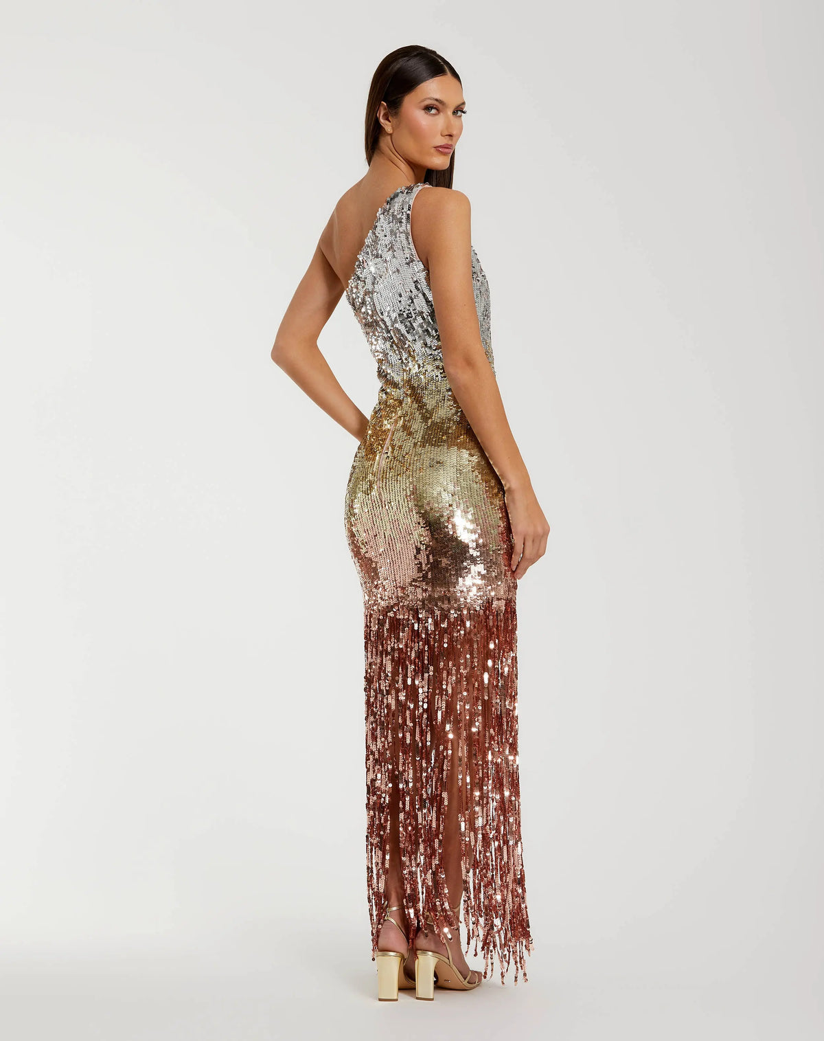 Prom Dresses Long Sequin Prom Evening Dress Gold Silver Ombre