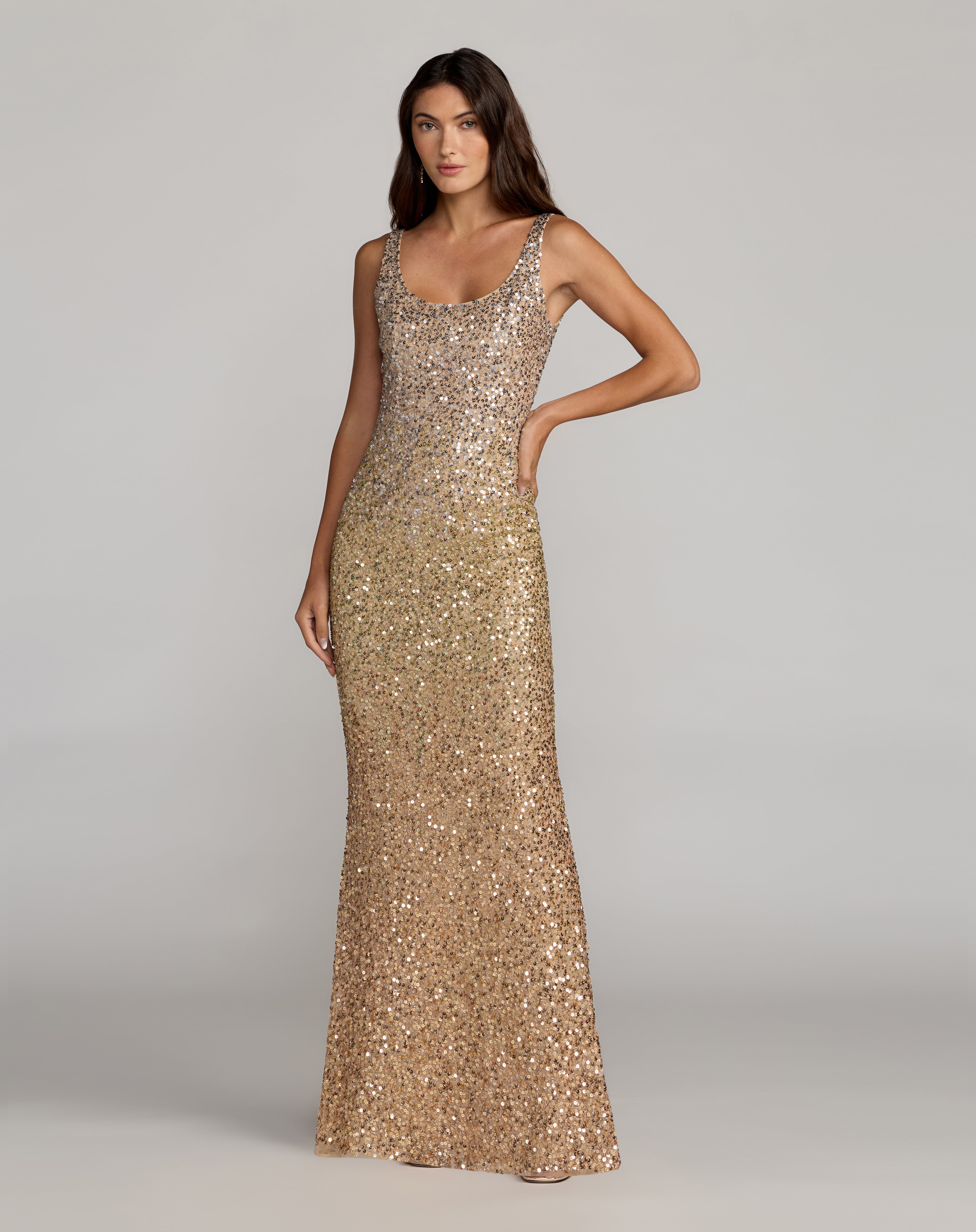Scoop Floor-Length Sequin Evening Mermaid Mac Duggal 6219