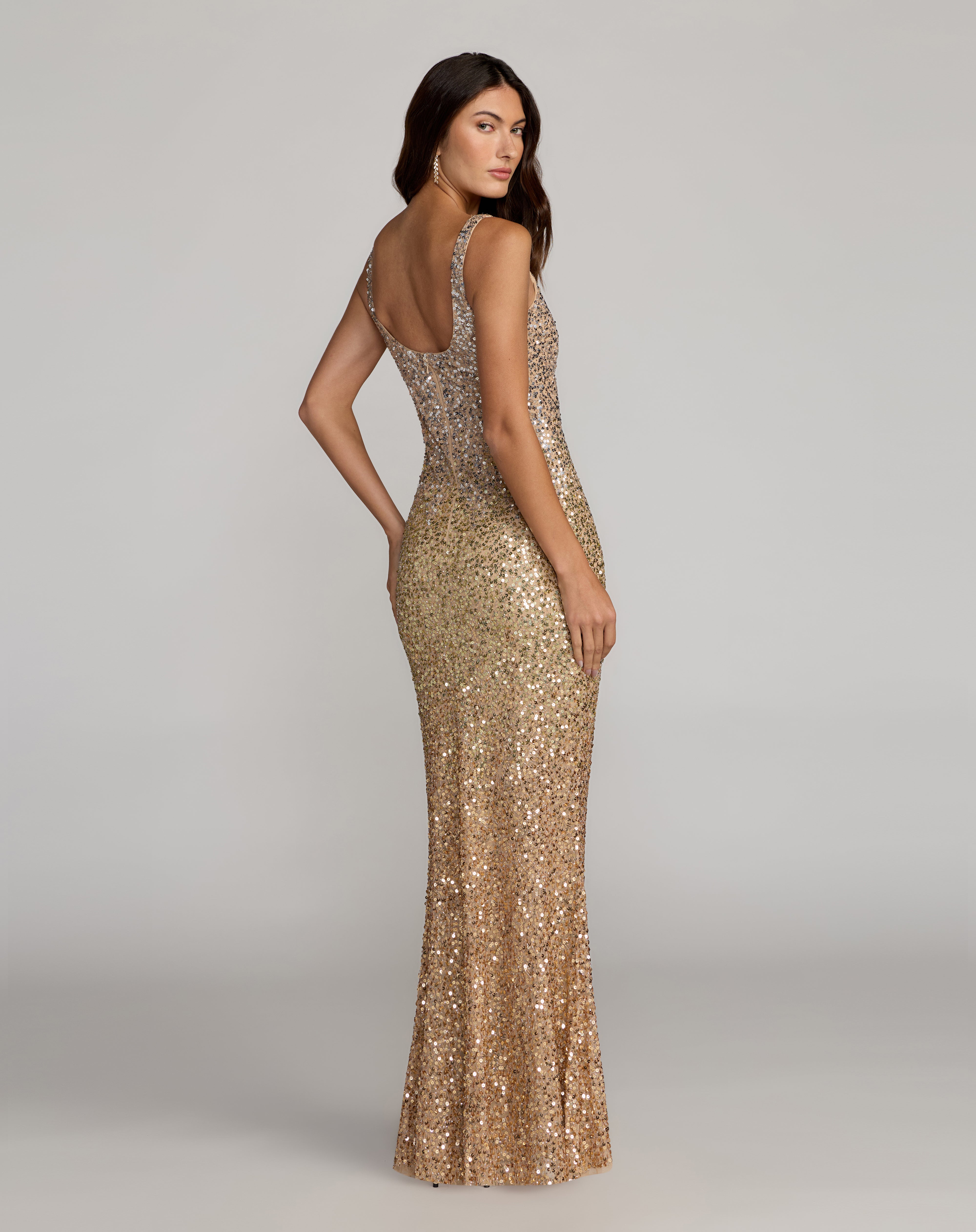 Scoop Floor-Length Sequin Evening Mermaid Mac Duggal 6219