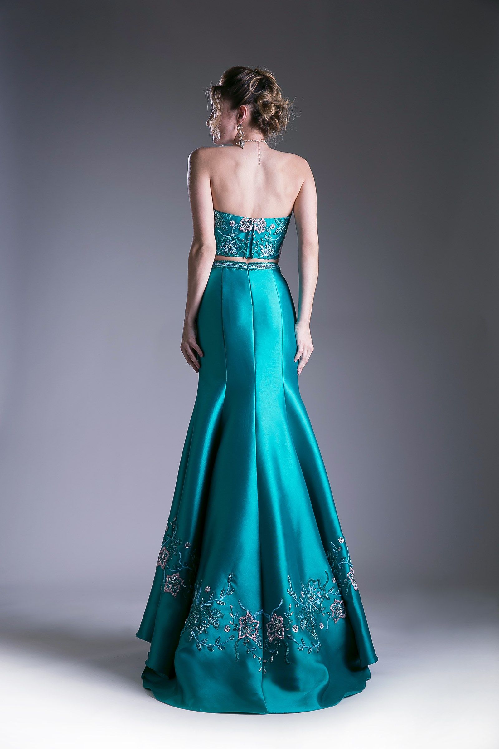 Prom Dresses Long Formal Beaded Two Piece Prom Dress Jade