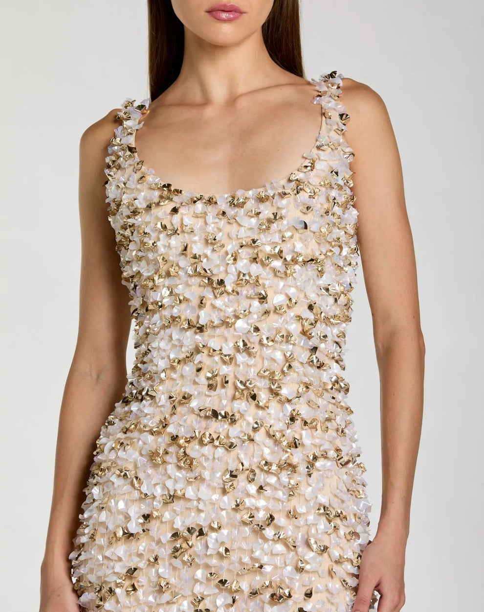 Cocktail Dresses Fitted 3D Floral Short Cocktail Dress Mac Duggal 6224 Peach