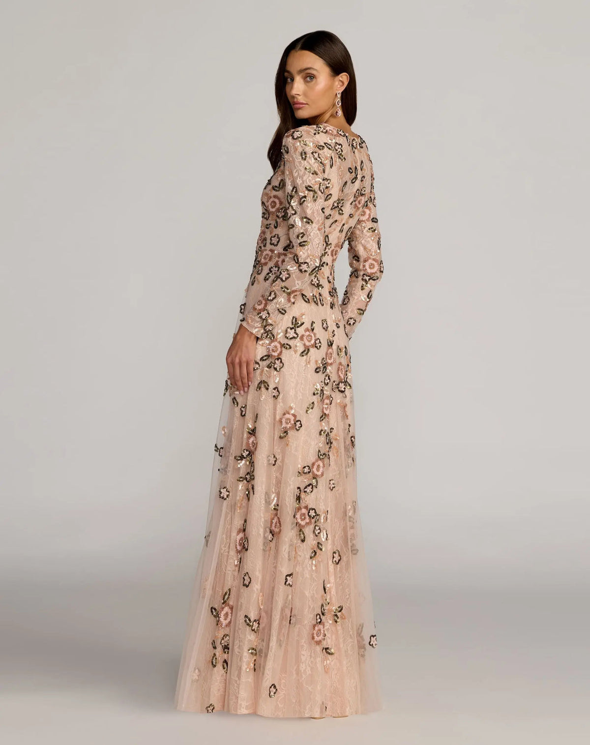 Crew/High-Neck Floor-Length Tulle Occasion A-Line Mac Duggal 6239