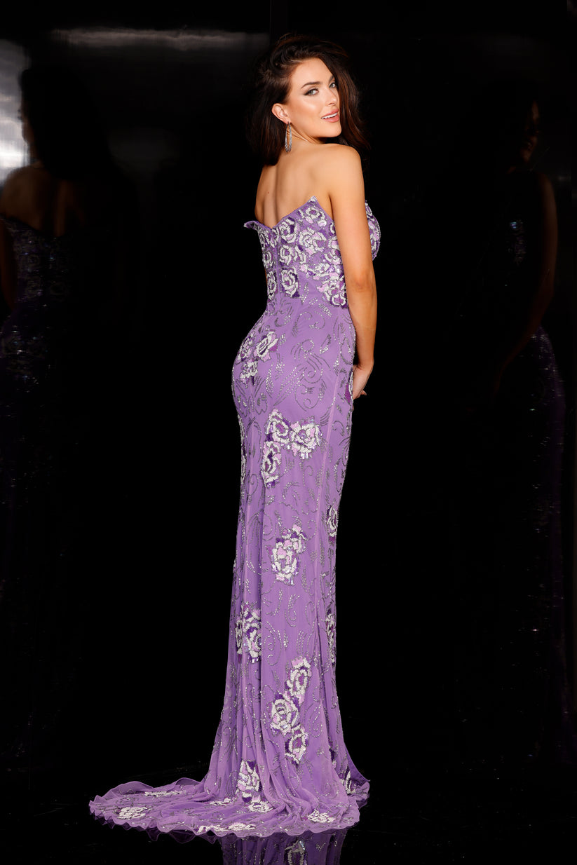 Prom Dresses Fitted Evening Floral Long Formal Prom Dress Aleta 629 Candy Purple
