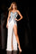 Prom Dresses Fitted Sequin Long Formal Slit Prom Dress Ivory Blue Gold