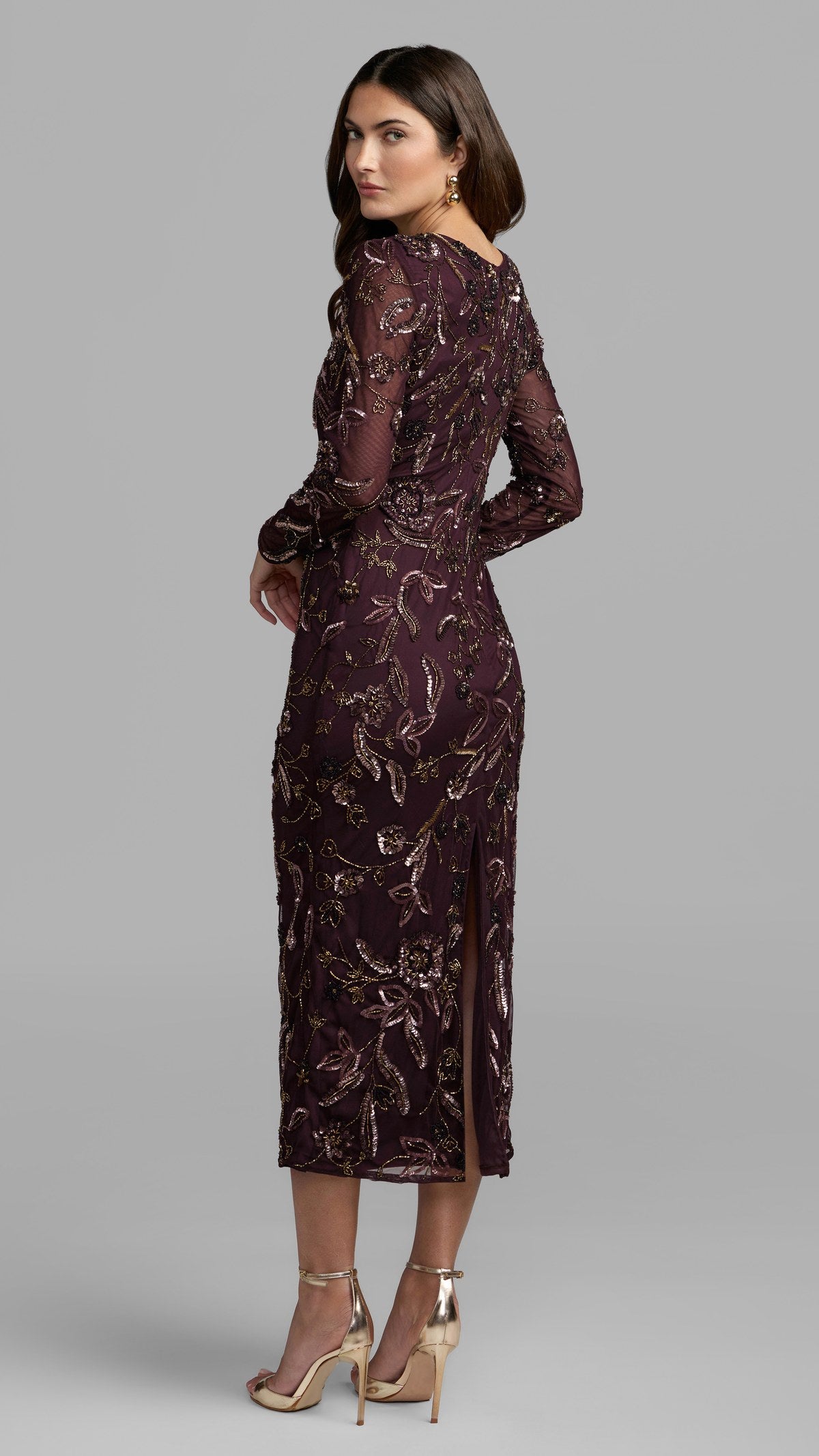 Mac Duggal style 6327 in Amethyst Multi, back view