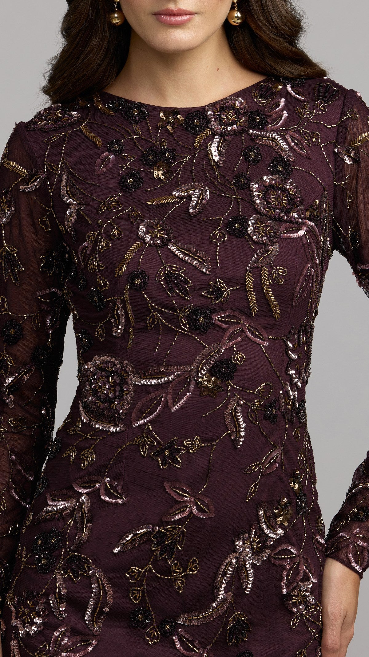 Mac Duggal style 6327 in Amethyst Multi, detail view