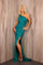 Prom Dresses Fitted Prom Long Beaded Formal Dress Teal