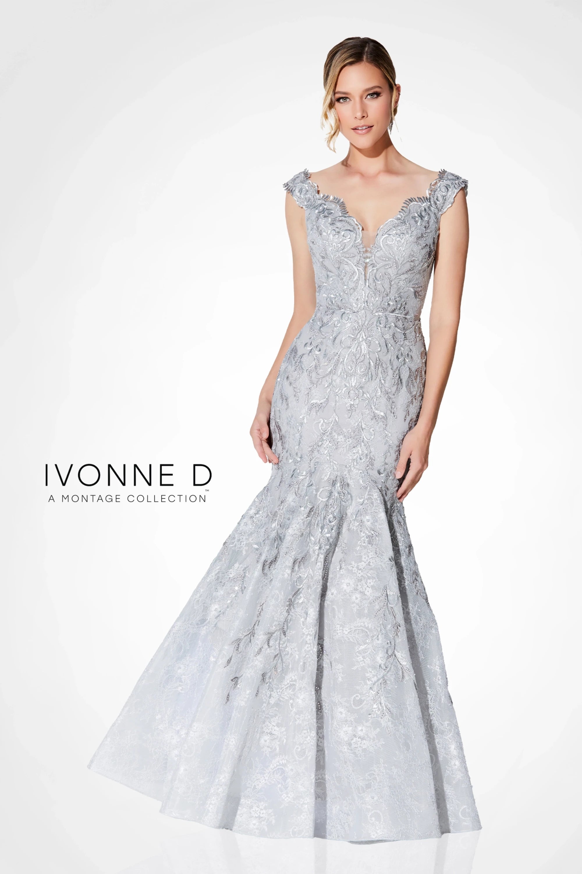 Mother of the Bride Dresses Long Mermaid Lace Mother of the Bride Formal Dress Silver
