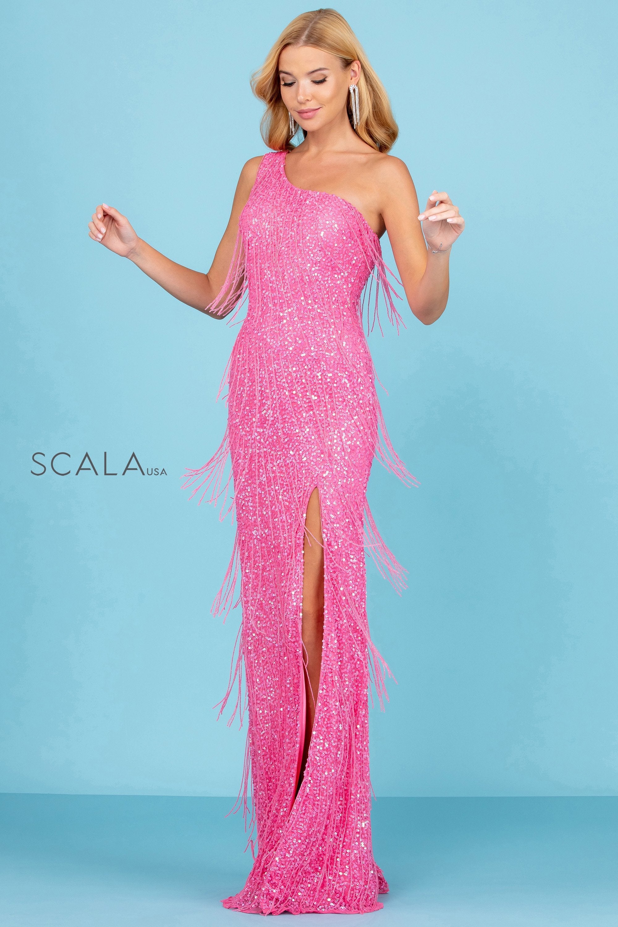 Prom Dresses Sequin Long Formal Fitted Prom Dress Strawberry