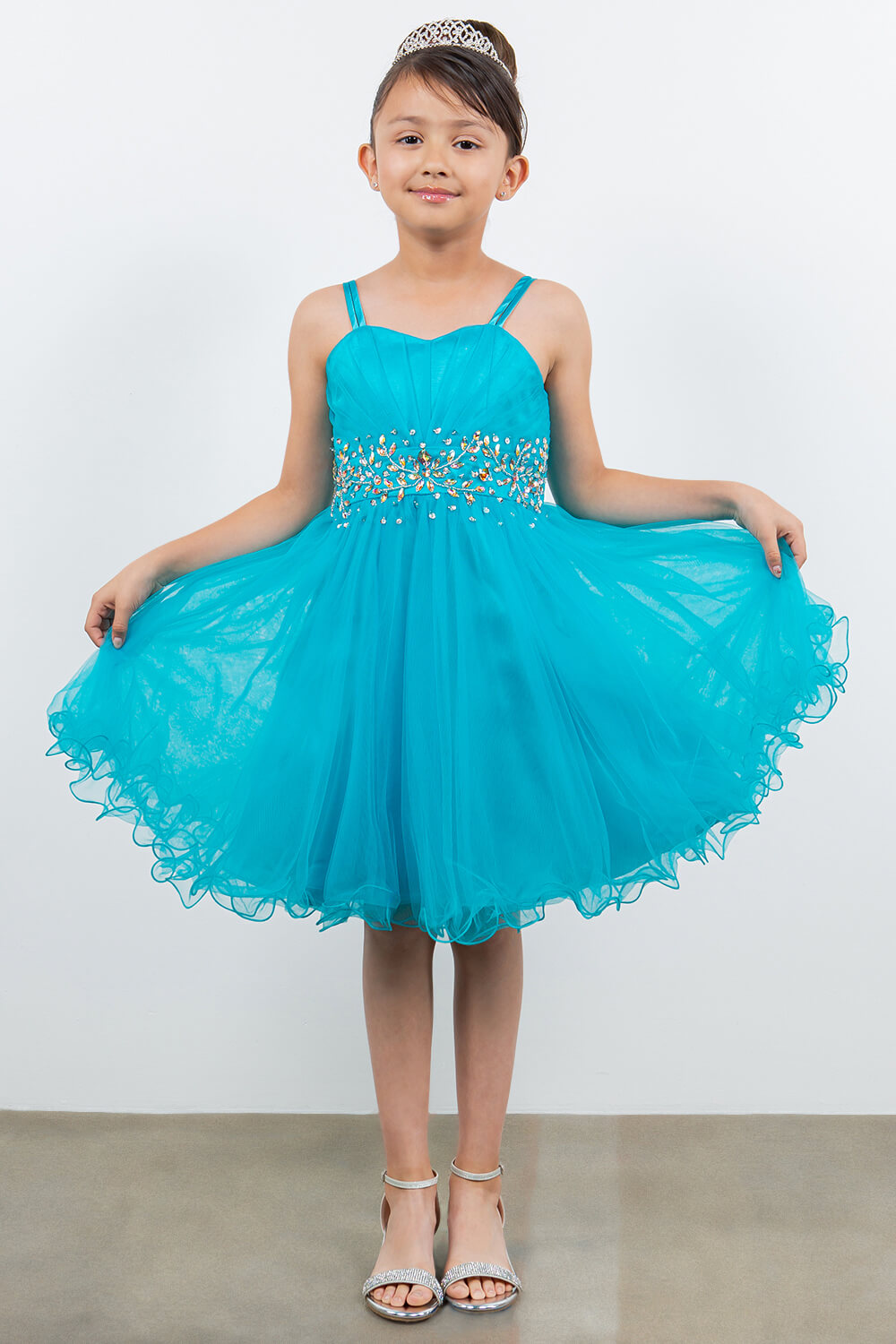 Jade Sweetheart Neck Short Tulle Special Occasion Dress with Beaded Waist Cinderella Couture 65008