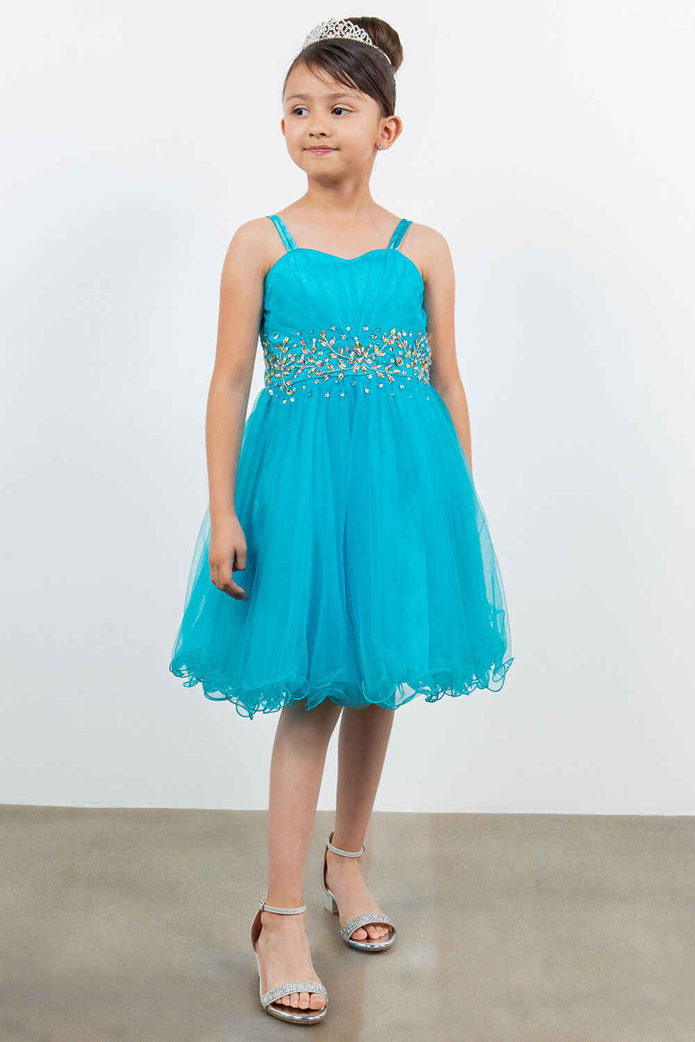 Jade Sweetheart Neck Short Tulle Special Occasion Dress with Beaded Waist Cinderella Couture 65008