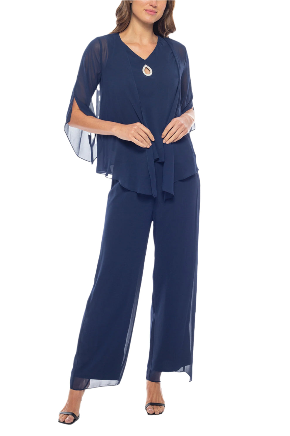 Pant Suit Long Formal Mother of the Bride Pant Suit Navy