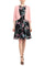 Cocktail Dresses Short Floral Print Bolero Cocktail Dress Blush Black