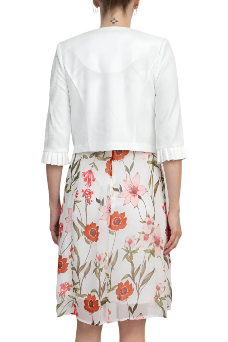 Studio One New York 66131P Short Floral Print Bolero Cocktail Dress