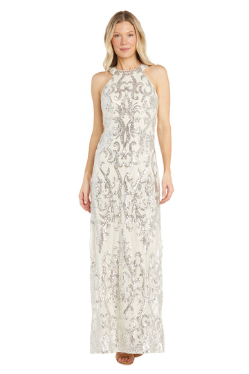 Formal Dresses Long Formal Sequin Prom Dress R&M Richards 6616P Ivory/Silver