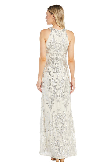 Formal Dresses Long Formal Sequin Prom Dress R&M Richards 6616P Ivory/Silver