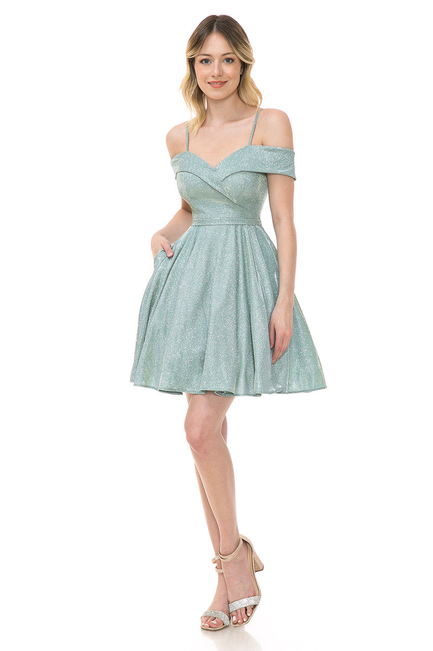 Cocktail Dresses Short Mini Homecoming Metallic A Line Cocktail Dress Lenovia 5228 Mint