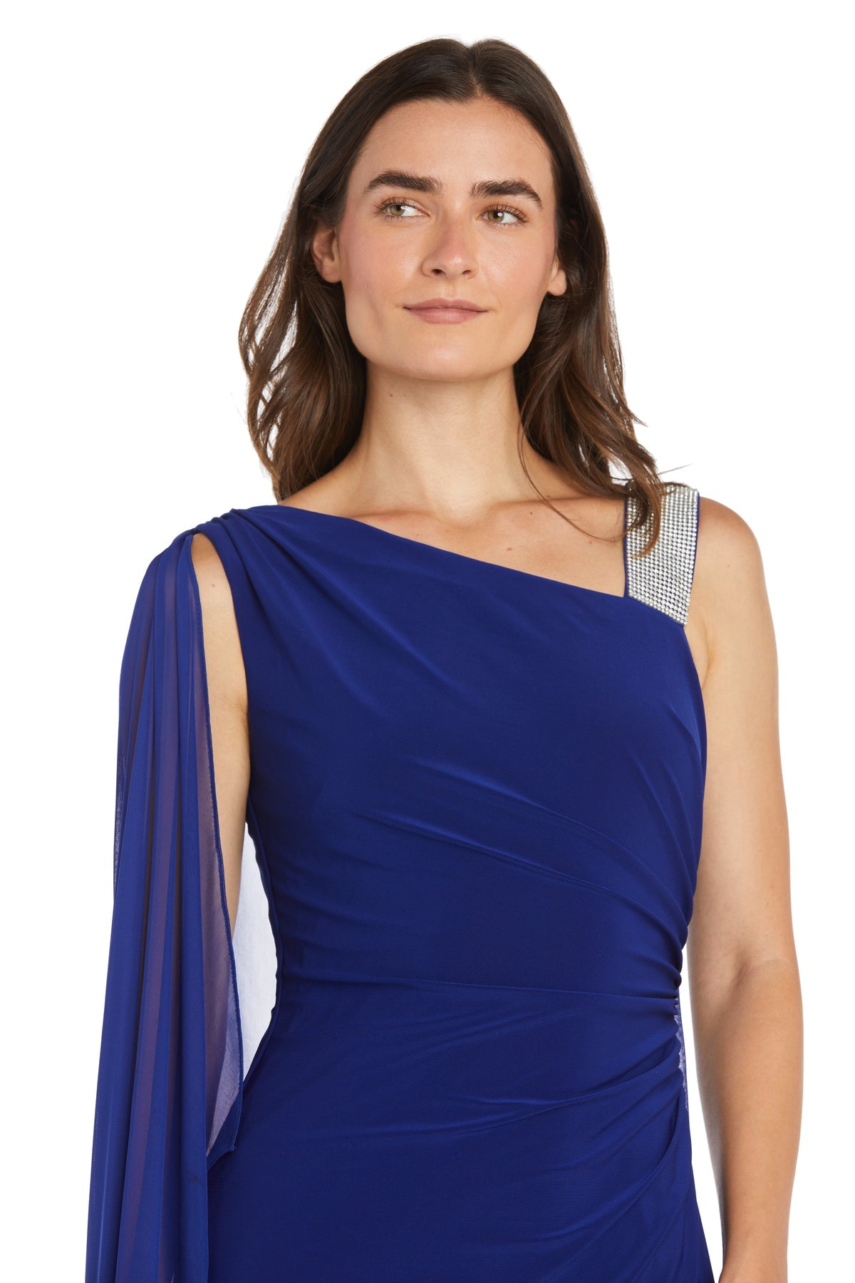 R&M Richards 6634 Long Fitted Formal Cape Dress