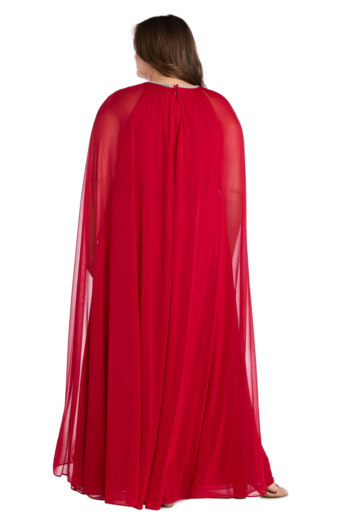 Plus Size Dresses Plus Size A Long Formal Cape Dress Electric Red