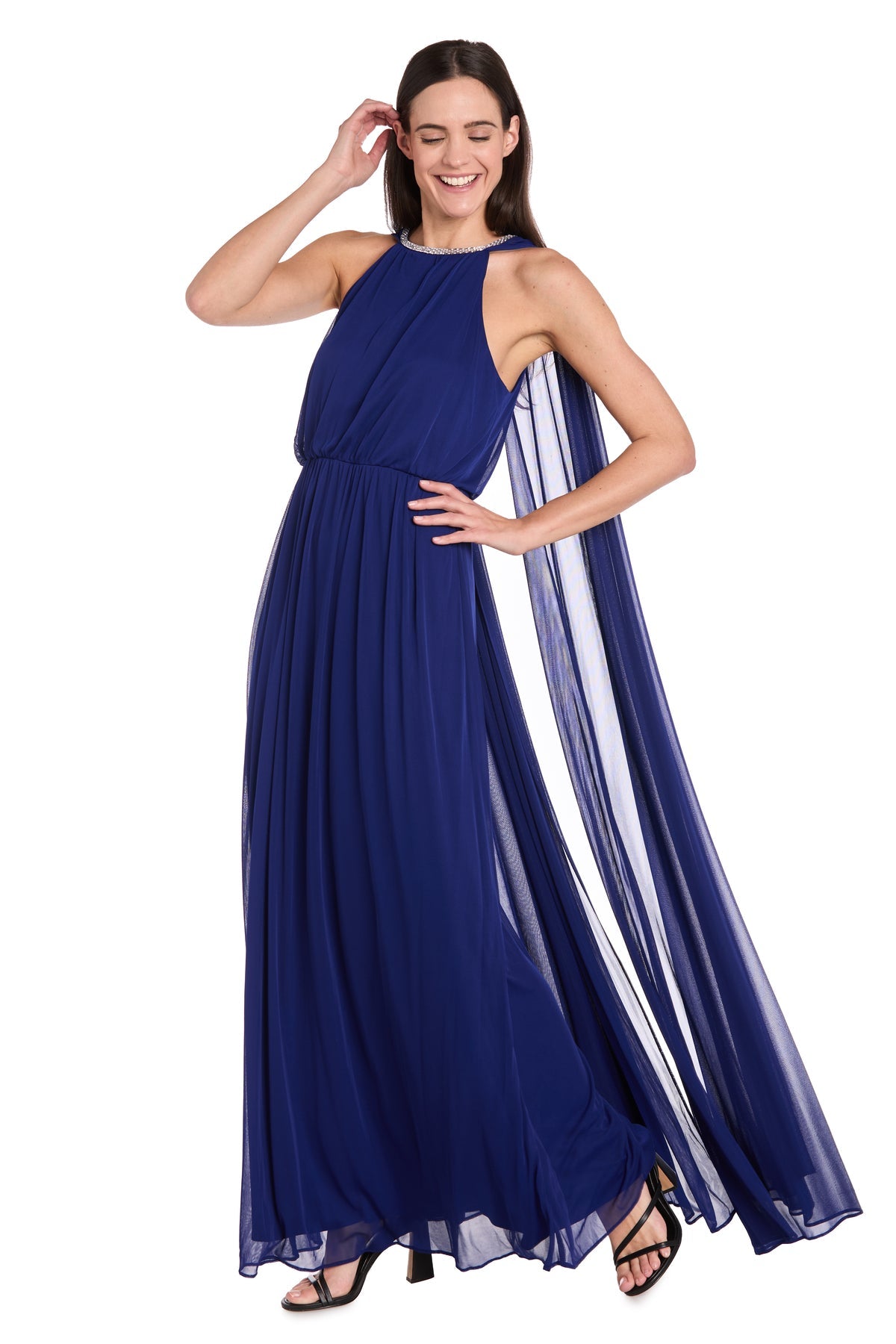 R&M Richards 6635 Long A Line Formal Evening Cape Dress