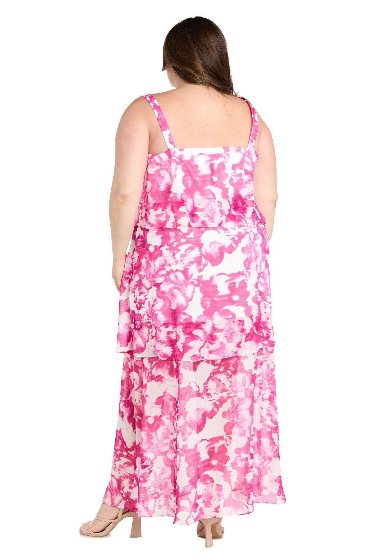 R&M Richards 6661W Long Plus Size Formal Printed Dress