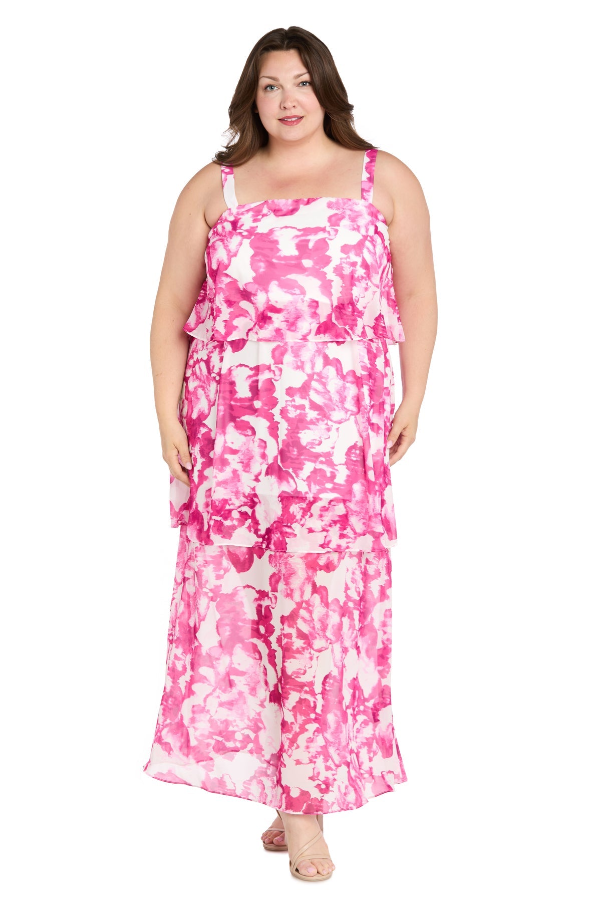 R&M Richards 6661W Long Plus Size Formal Printed Dress