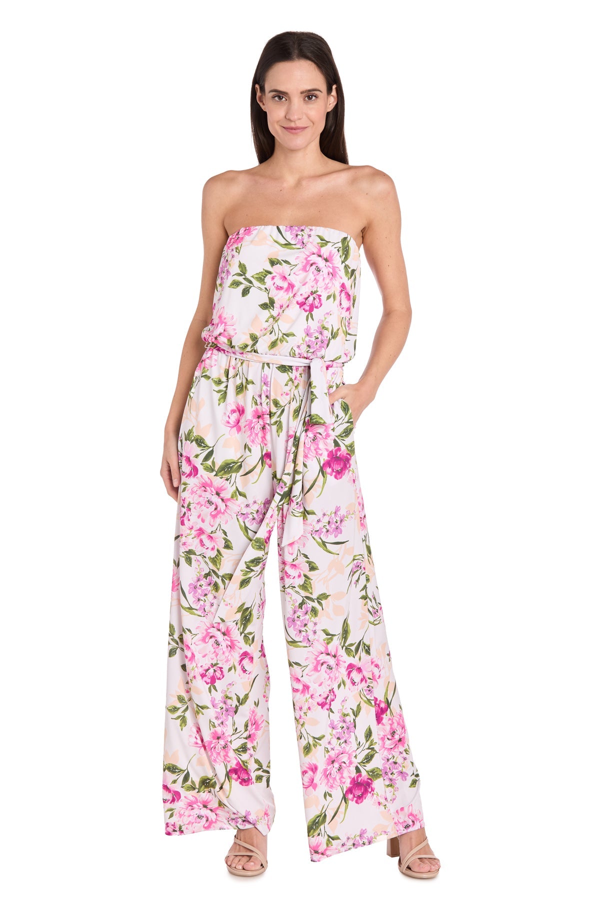 Jumpsuit Floral Formal Long Jumpsuit Pink/White/Multi