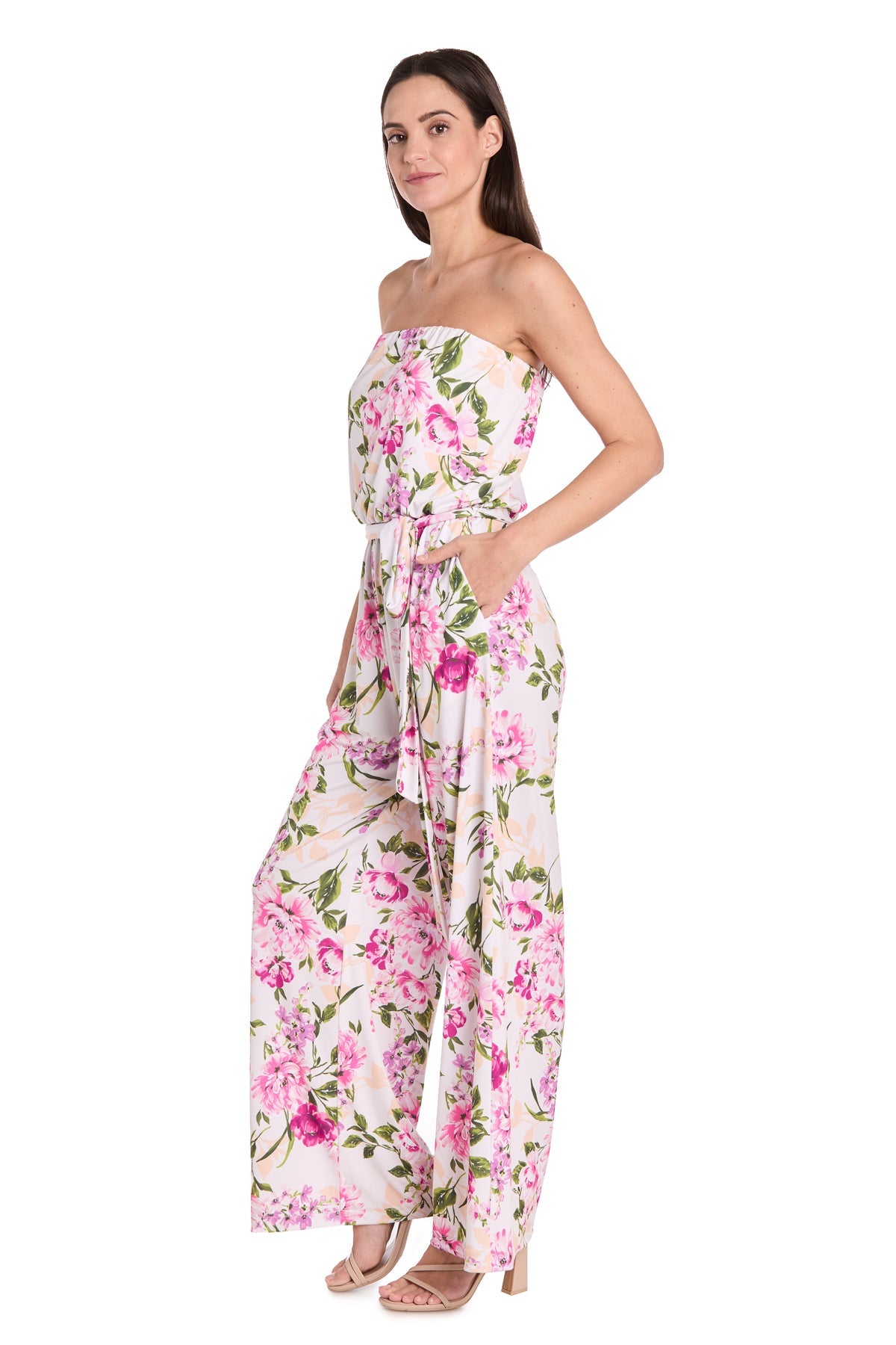 Jumpsuit Floral Formal Long Jumpsuit Pink/White/Multi