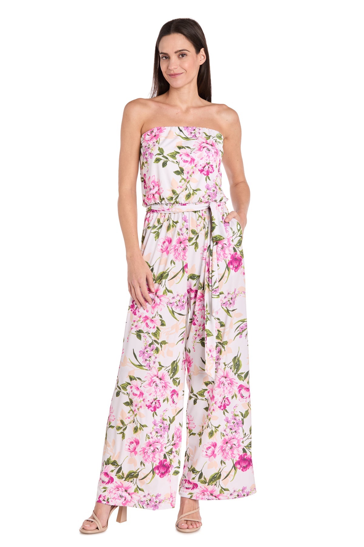 Jumpsuit Floral Formal Long Jumpsuit Pink/White/Multi