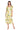 Cocktail Dresses Printed Midi Length A Line Cocktail Dress Yellow/Green/White