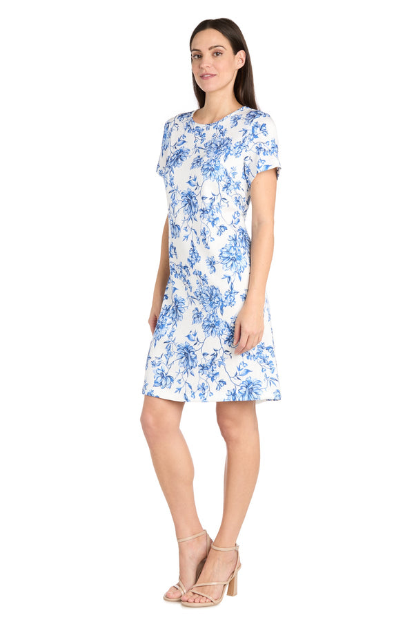 Floral Print Petite Cocktail Dress Short R&M Richards 6674P