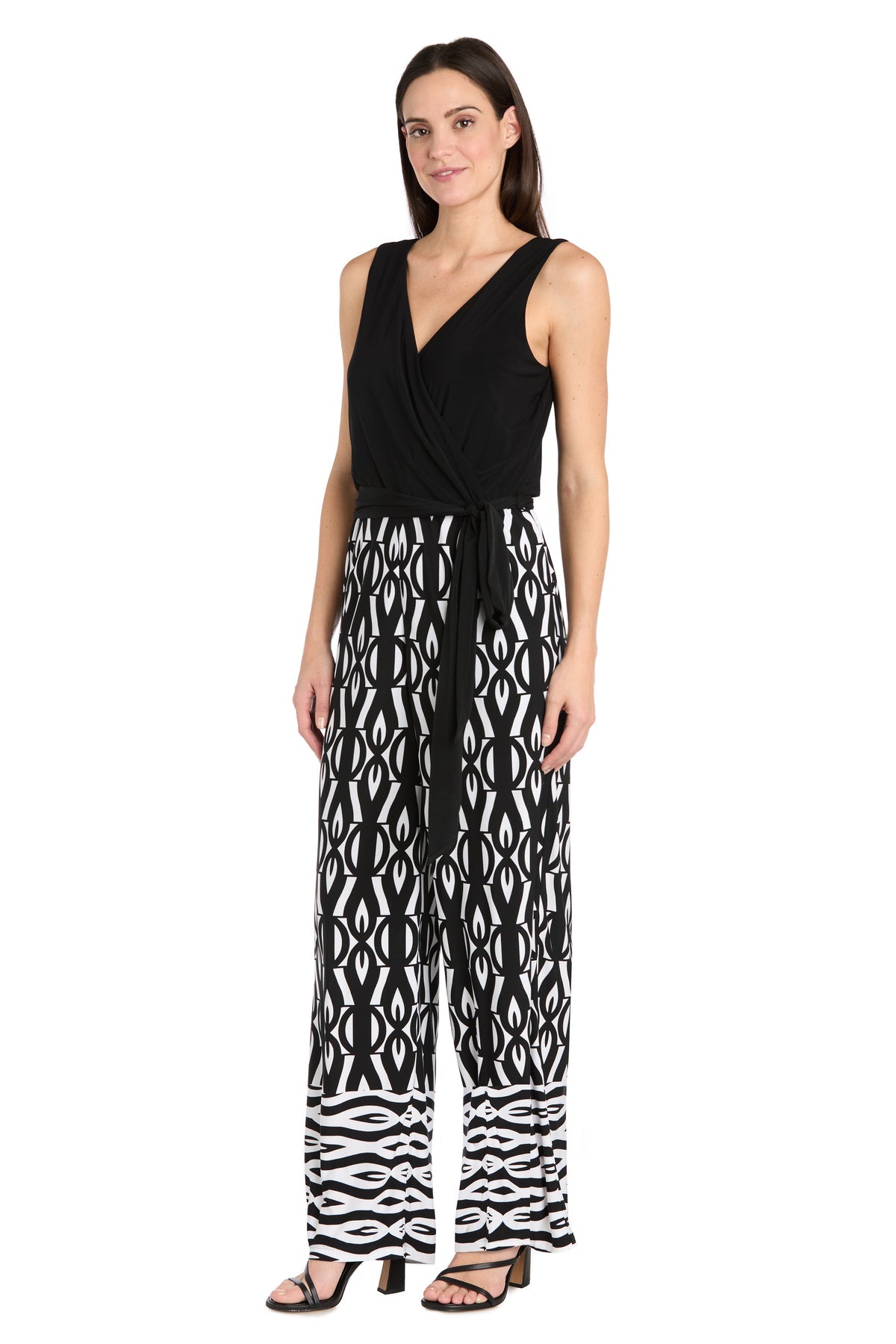 Jumpsuit Long Formal Printed Jumpsuit Black/White