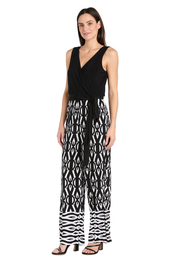 Long Printed Jumpsuit Formal Petite R&M Richards 6678P