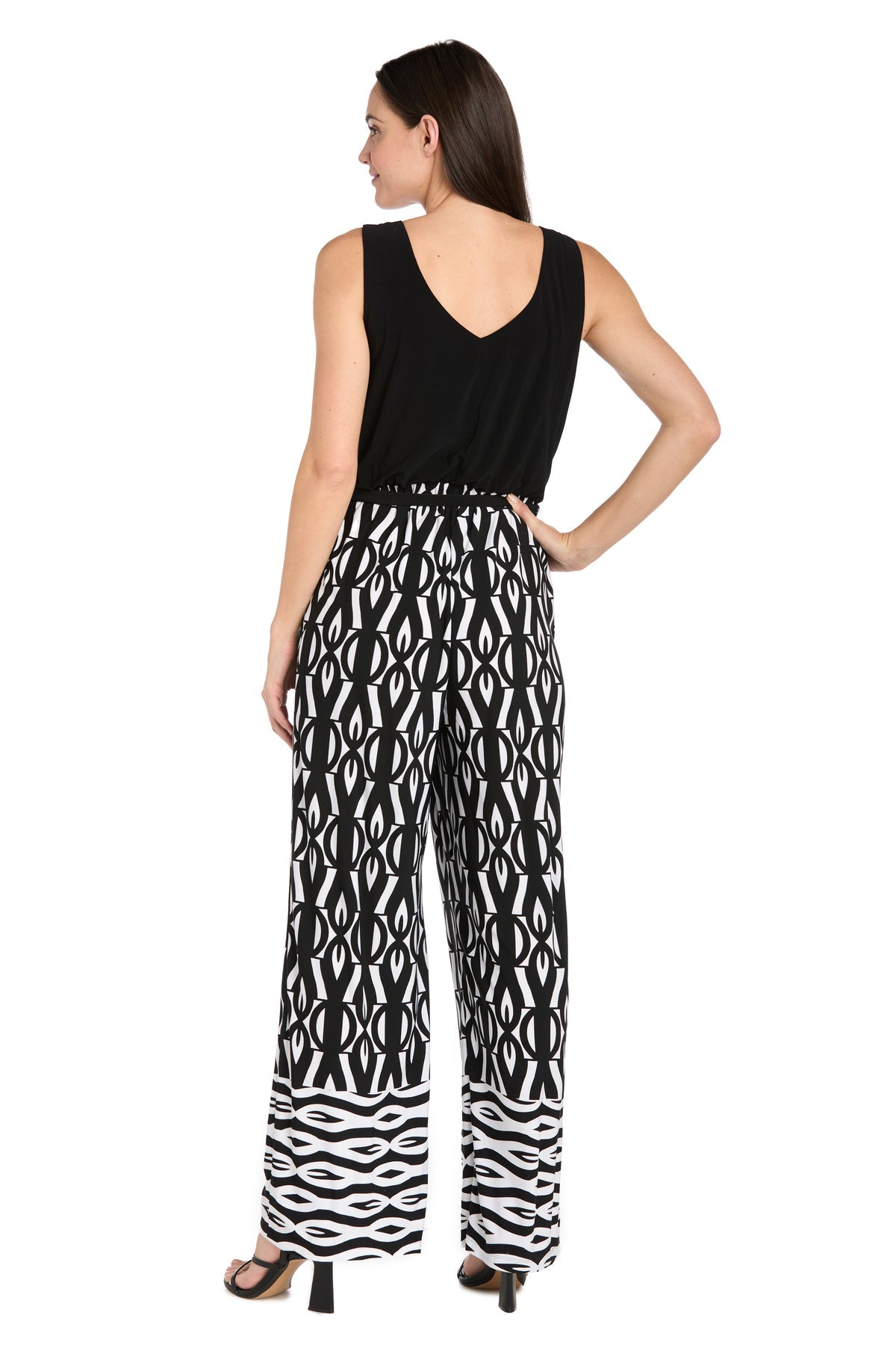 R&M Richards 6678P Long Printed Formal Petite Jumpsuit