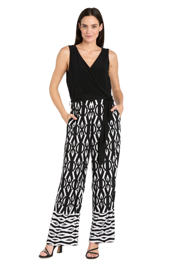 Long Formal Printed Jumpsuit Jumpsuit R&M Richards 6678