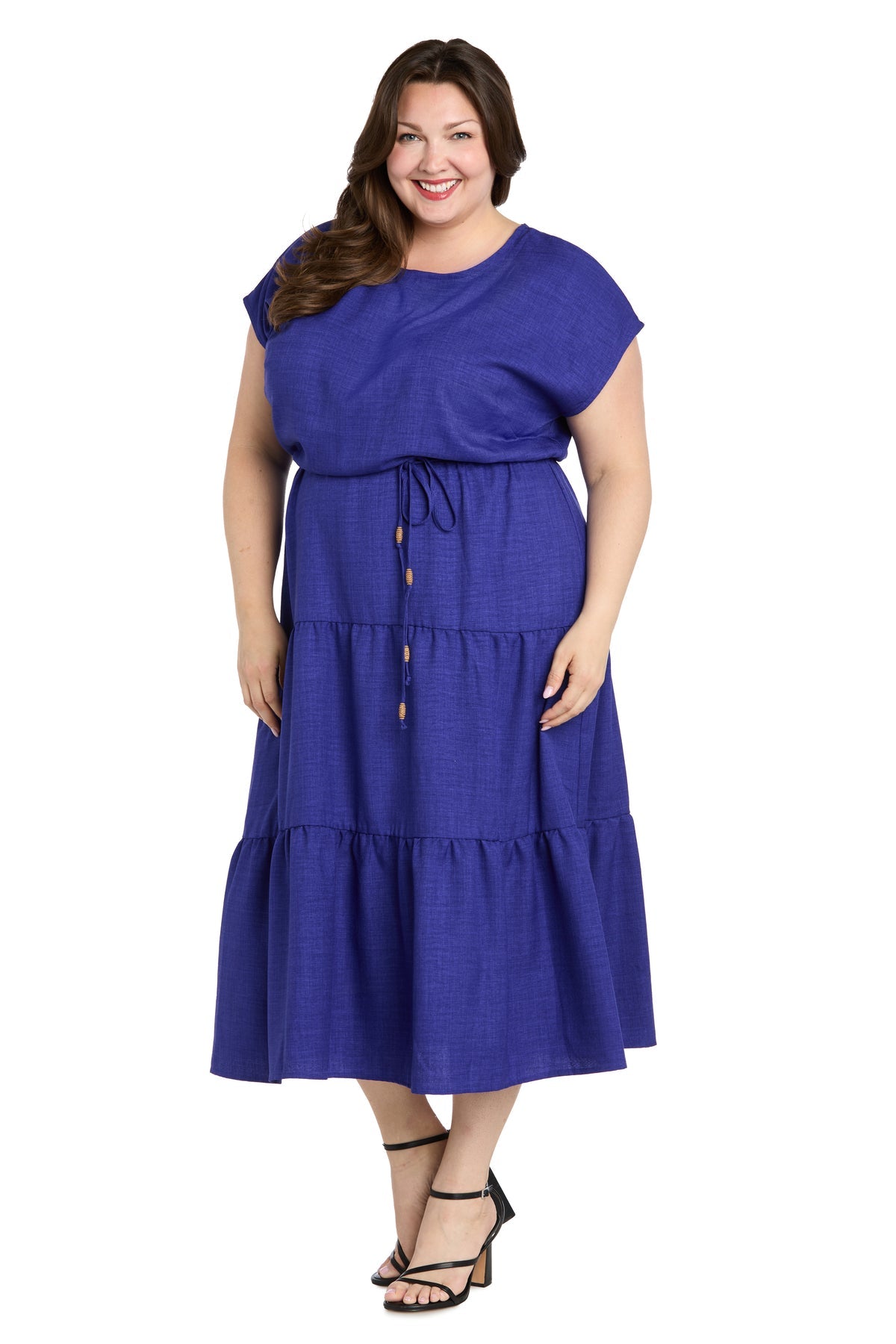 R&M Richards 6680W Plus Size A Line Midi Length Dress