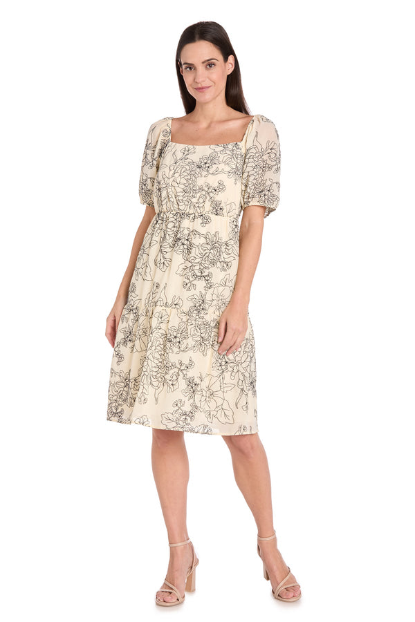 Floral Print Cocktail Dress Short R&M Richards 6688