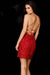 Cocktail Dresses  Short Sequins Fitted Cocktail Party Dress Red