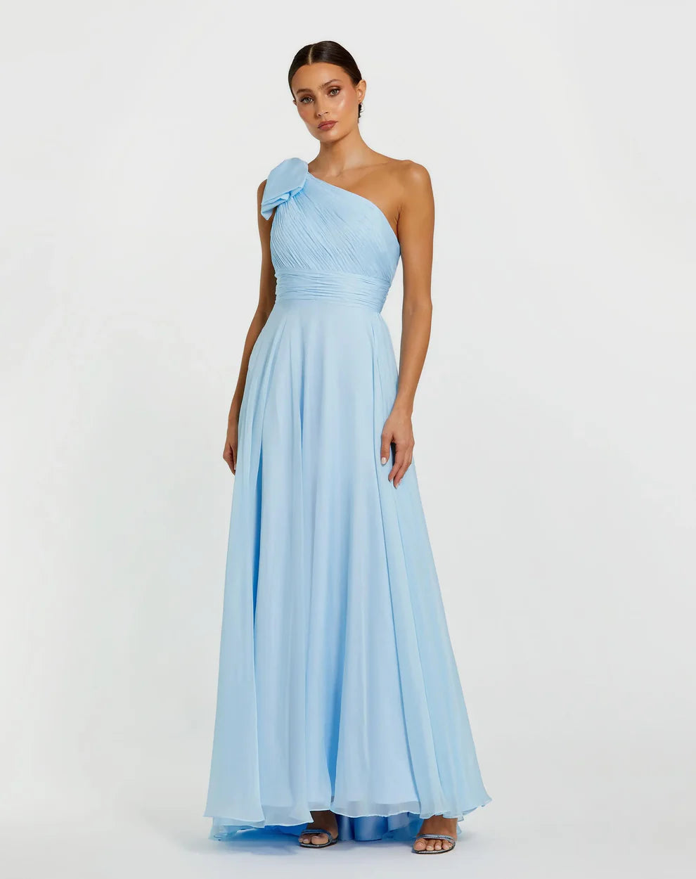Long Formal Pleated Prom Dress Pleated Detail Mac Duggal 67476