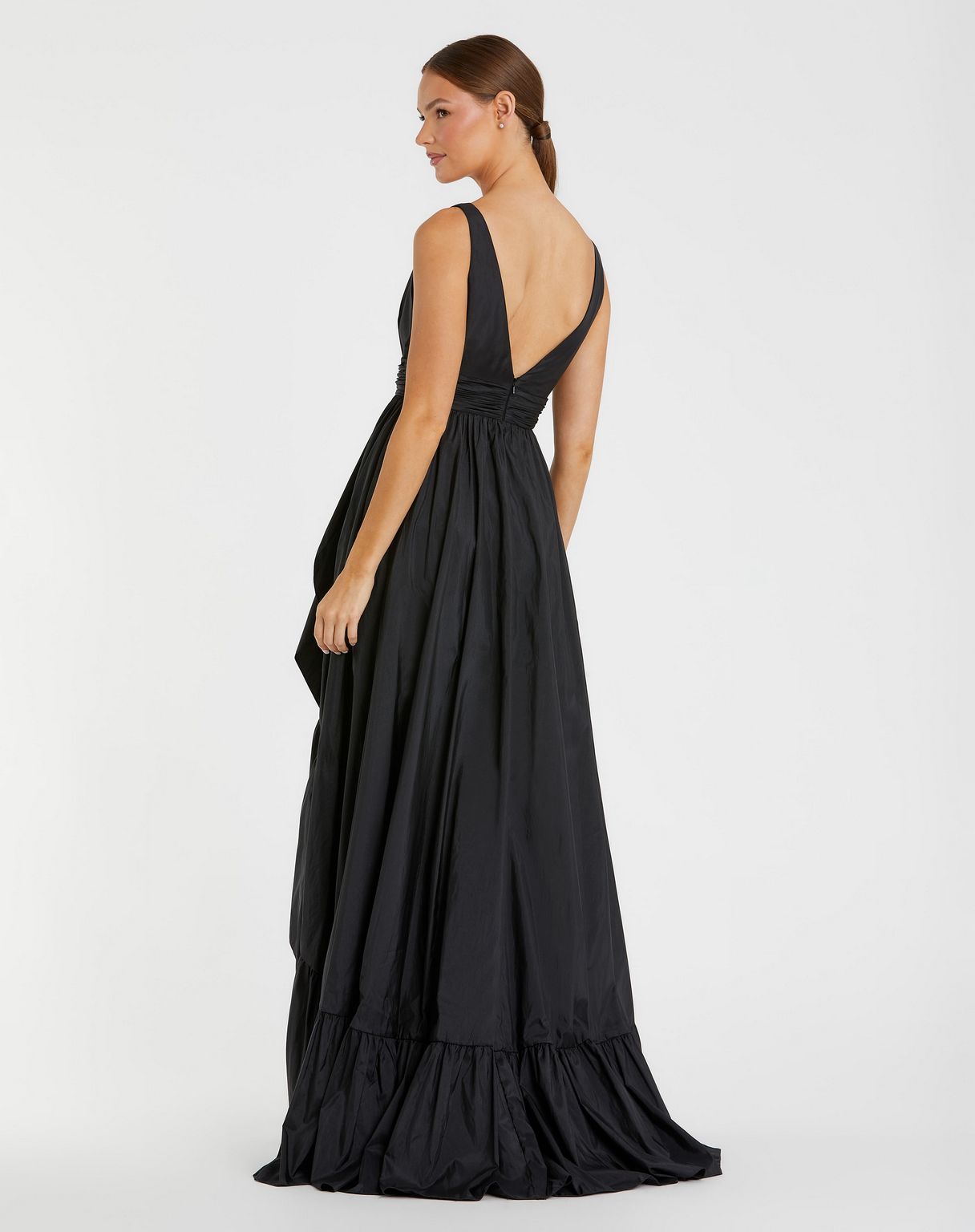 Prom Dresses High Low Taffeta Ruffle Dress Black