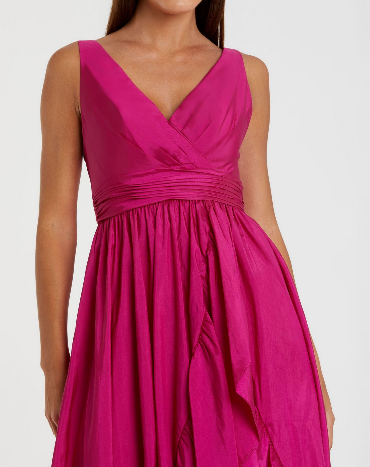 Mac Duggal 67835 High Low Taffeta Ruffle Dress | The Dress Outlet