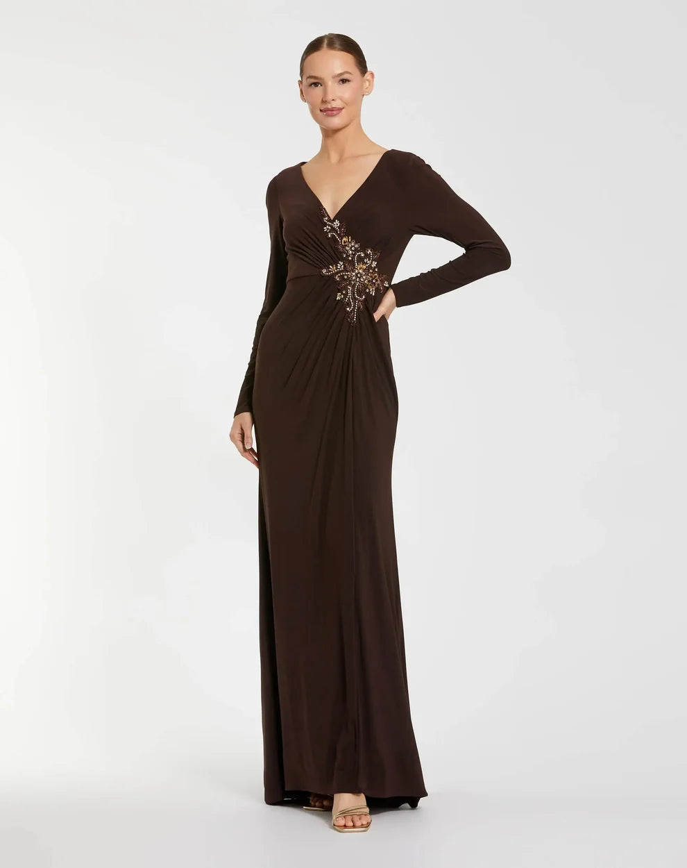 Mac Duggal Long Sleeve Formal Evening Dress 67848 - The Dress Outlet