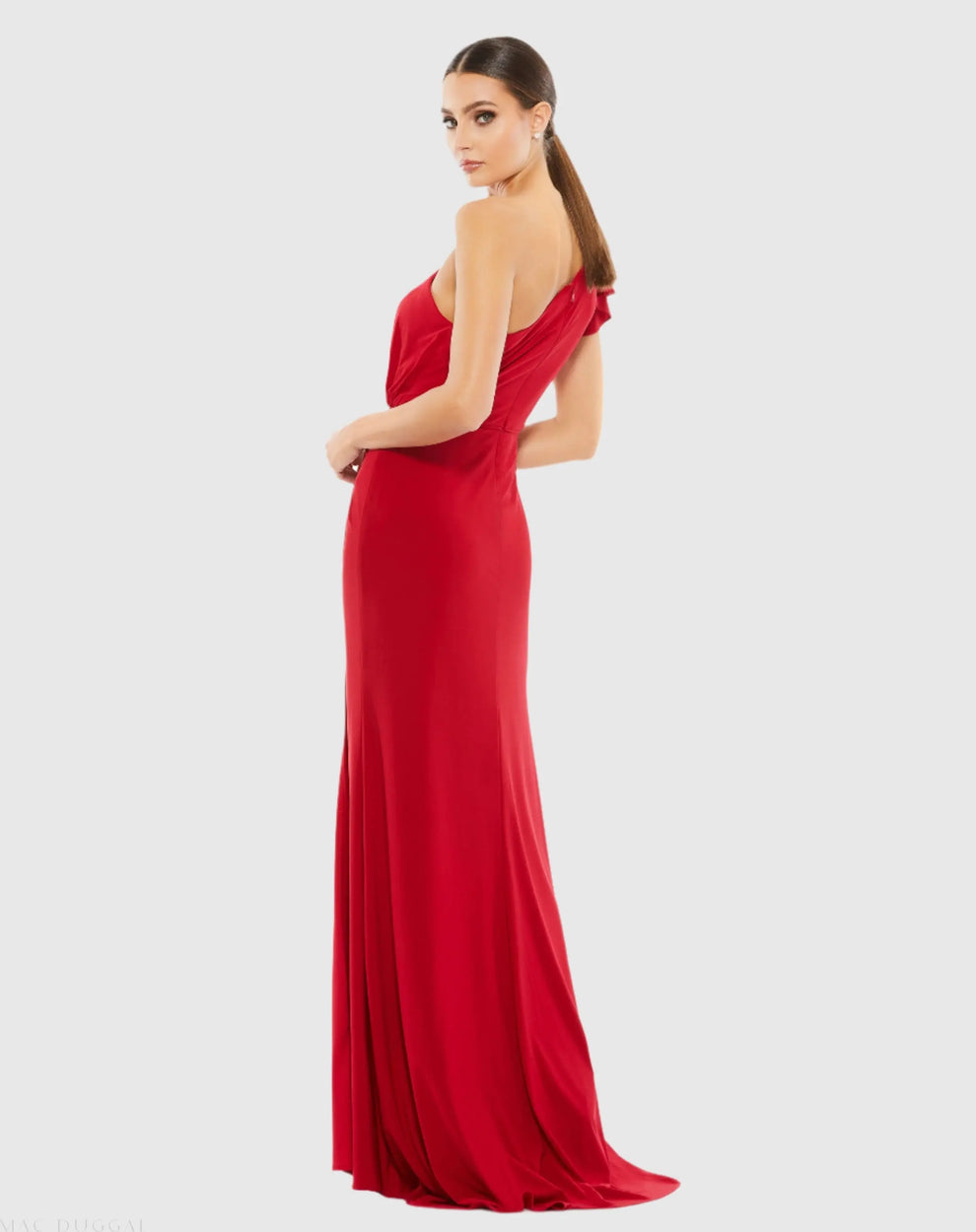 Prom Dresses Long Formal One Shoulder Prom Gown Red