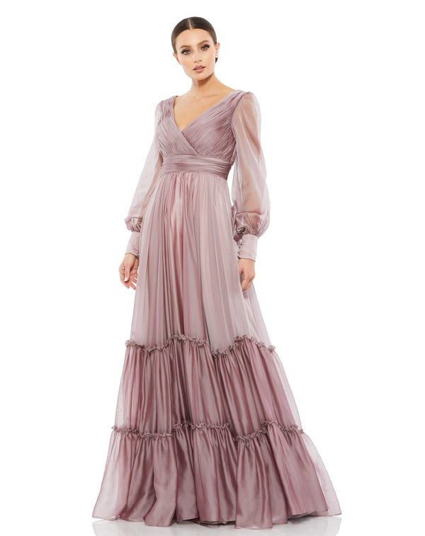Long Sleeve Formal A Line Dress–Formal A Line Long Sleeve–Mac Duggal 678641